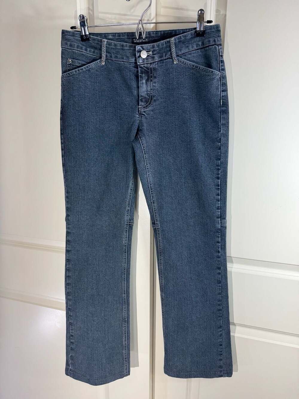 Tahari Women's Mid-Rise Bootcut Jeans with Back Flap Pockets 4